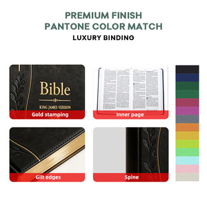 <span class=keywords><strong>Bible</strong></span> anglaise à couverture rigide en PU noir, avec logo en relief, design personnalisé, très demandée - Product Image 2