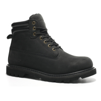 Bottes de travail en cuir Crazy Horse, construction Goodyear, imperméables, antidérapantes, anti-perforation, chaussures de sécurité pour la construction industrielle