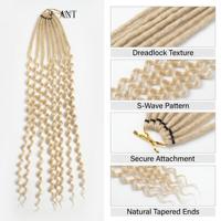 Extensions per capelli all'uncinetto Goddess Locs da 24 pollici all'ingrosso, stile Boho con estremità ricce, dreadlock sintetici, fasci di capelli intrecciati