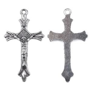 Metal de aleación católica, <span class=keywords><strong>crucifijo</strong></span> de 41x25mm <span class=keywords><strong>para</strong></span> la fabricación de joyas de <span class=keywords><strong>Rosario</strong></span>, colgante de Cruz - Product Image 3