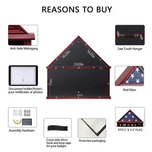 2026 giáng sinh nhà máy trực tiếp bán mộc mạc Cờ Mỹ hiển thị trường hợp lớn bằng gỗ Cờ Tủ bóng hộp bằng gỗ Cờ trường hợp - Product Image 4