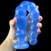 Ensemble de tailles de plugs anaux en forme de gourde transparente et colorée, avec perles à tirer, masseur dorsal souple pour masturbation féminine, jouet sexuel pour adultes