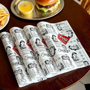 Custom Food Grade Biodegradable Eco-Friendly Disposable PE Coated Printed Grease Proof <b>Wrapping</b> <b>Paper</b> for Hamburger - Product Image 5