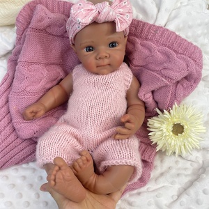 Muñeca Reborn de Silicona de Cuerpo Completo de 18 Pulgadas, Tono de Piel Oscuro, Lavable, Realista, Recién Nacida, Anatómicamente Correcta - Product Image 2