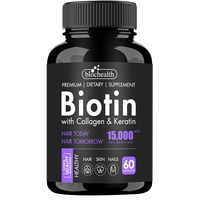 Capsules de vitamines Biocaro Biotine et collagène pour la croissance des cheveux, favorisant la santé des cheveux, de la peau et des ongles