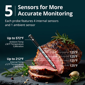 Termometro Intelligente Wireless INKBIRD INT-14S-BW con 4 Sonde, WiFi e Bluetooth per BBQ, Bistecche e Grigliate - Product Image 3