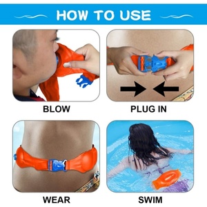 Ceinture de natation gonflable en PVC, flotteur de piscine portable, aide à la taille pour adultes, ceinture d'entraînement de natation réglable avec boucle - Product Image 4