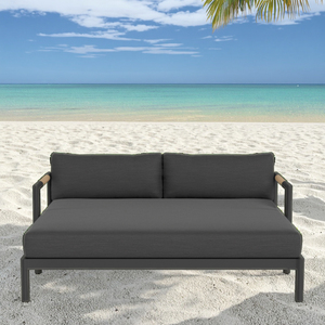 Kursi Santai Aluminium Tepi Kolam Renang, Furnitur Patio Hotel, Kursi Pantai Luar Ruangan Modern, Tahan Segala Cuaca, Tahan Air, Nyaman, Model Double - Product Image 6