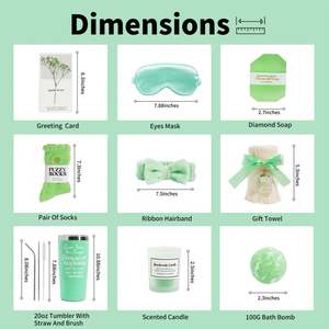 Universal Promotional Green Series Big <b>Cup</b> Straw Brush Eye Mask Bathing Set for New Year Christmas Festival Corporate Gift Ideas - Product Image 2