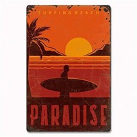 Plaques murales en métal vintage sur le thème de la plage et du surf, affiches décoratives en fer pour Man Cave, maison, café, jardin, club, bar