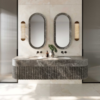 Applique Murale LED Nordique Moderne Minimaliste en Albâtre Naturel Espagnol et Laiton Vieilli Massif pour Villa, Hôtel, Salle d'Exposition