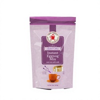 Sachet refermable à fond plat pour mélange de boisson au lait instantané Eggnog 8 oz, sac en nylon PE avec fermeture éclair