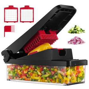 Onion Slicer Dicer Spiralizer Stainless Steel Kitchen <b>Tools</b> <b>Vegetable</b> Cutter Shredder Hand Graters <b>Fruit</b> PS-331 High-Quality Bla - Product Image 1