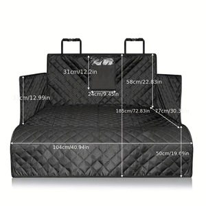 Tapis de <span class=keywords><strong>coffre</strong></span> de luxe pour animaux de compagnie, en coton <span class=keywords><strong>matelassé</strong></span> noir, imperméable, pliable, pour SUV moyen, avec rail de sécurité 3D antidérapant - Product Image 6