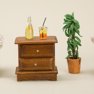 Casa de muñecas de juguete de madera DIY de alta calidad 1:12, Mini modelo, mesita de noche doble, Escena de dormitorio, adorno de Casa de juegos para niños - Product Image 2