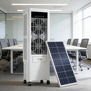 Enfriador de Aire Evaporativo Portátil con Energía Solar, 220-240V, 280W, 50L, Bajo Ruido, Ahorra Espacio, para 40-80 Personas ㎡   Sala de Estar/Dormitorio EY - Product Image 1