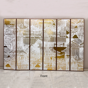 Gỗ rắn gấp Màn hình Phòng <span class=keywords><strong>divider</strong></span>-tối giản dòng nghệ thuật thiết kế cho văn phòng nhà khách sạn - Product Image 1