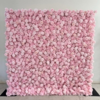 Backdrop Dinding Bunga Mawar Sutra Buatan Tangan Romantis untuk Pernikahan, Natal, Hari Valentine