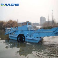 Récolteuse de mauvaises herbes flottante à grande vitesse avec profondeur de coupe réglable pour l'entretien de la rivière pour le nettoyage des lacs