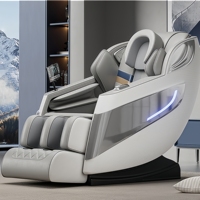 Fauteuil de massage SL Track à double moteur, en cuir moderne, zéro gravité, avec fonction sommeil, chauffage 3D 4D, Bluetooth, pour mollets, pieds, taille, nuque et corps entier
