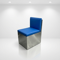 Canapés et tables sur mesure en acier inoxydable pour 4 personnes, style influenceur, design industriel, pour bars, salons et cafés