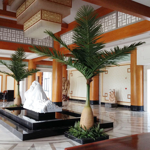 <span class=keywords><strong>Interior</strong></span> pequeño planta de plástico Medio ambiente Artificial de raíz gruesa botella de forma de palma de coco árbol - Product Image 1