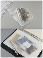 Bolsillos de carpeta de 6 anillas con cremallera de varios tamaños de PVC transparente para planificadores A5/A6/A7 Sobres de efectivo y almacenamiento de documentos