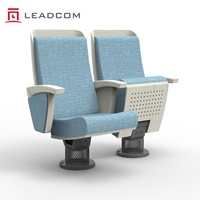 Chaise de salle de conférence et d'auditorium Leadcom LS-22603 à piétement unique, idéale pour les projets de salles de concert et de théâtres européens