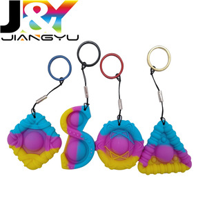 Gökkuşağı Mini <span class=keywords><strong>Fidget</strong></span> duyusal oyuncaklar silikon stres giderici el Pop kabarcık <span class=keywords><strong>dimple</strong></span> basit anahtarlık halkası - Product Image 1