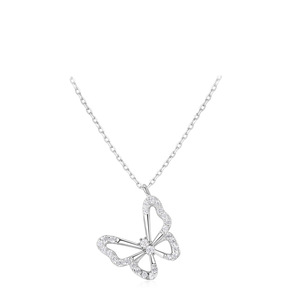 Mode 925 <span class=keywords><strong>argent</strong></span> Sterling papillon pendentif <span class=keywords><strong>collier</strong></span> bijoux cadeau papillon Zircon <span class=keywords><strong>collier</strong></span> pour les femmes - Product Image 3