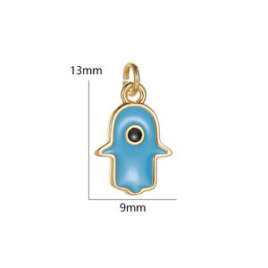 Vendita calda 14K oro placcato ciondolo <span class=keywords><strong>Fatima</strong></span> fai da te all'ingrosso smalto malocchio <span class=keywords><strong>Hamsa</strong></span> mano di <span class=keywords><strong>Fatima</strong></span> Charms per la creazione di gioielli accessori - Product Image 6