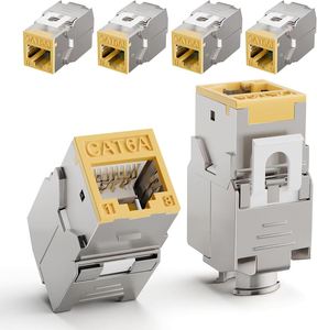 RJ45 màu Keystone Jack FTP cat6A bảo vệ LED Jack 10g 8P8C PoE ++ Modular Jack toolless - Product Image 2