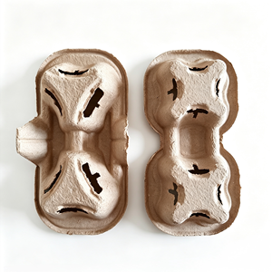 Support à 2 tasses en carton moulé pour café, avec languette de verrouillage, <span class=keywords><strong>biosourcé</strong></span> - Product Image 6