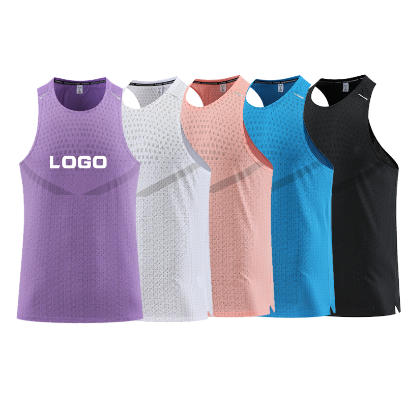 Men's Fitness Sport Vest Sleeveless Workout Tank Top Breathable Regular Fit Solid 100% Polyester Woven Fabric Gym Running