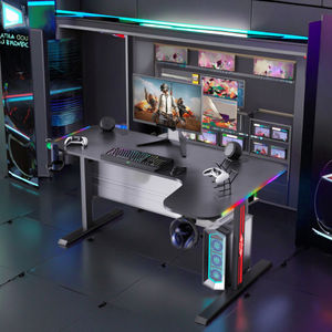Grand <span class=keywords><strong>bureau</strong></span> moderne en métal en forme de L pour <span class=keywords><strong>bureau</strong></span> de jeu PC RVB avec chaise confortable pour joueurs - Product Image 2