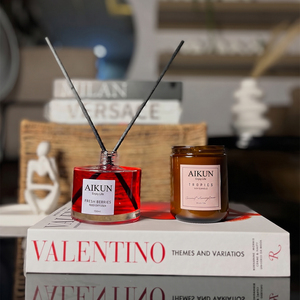 AIKUN Factory OEM Custom Bulk Scented Glass Soy Wax Reed Diffuser Gift Set for Home Decoration Wedding Party Favors - Product Image 3