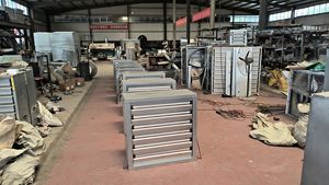 24 26 Inch 240v 30000 Cfm Hammer Exhaust <b>Fan</b> Small Size Industrial Axial High <b>Power</b> Wall Mounted - Product Image 3