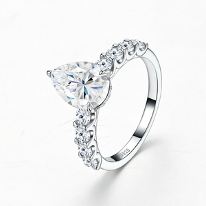 5x10mm Marquise Cut Moissanite Solitaire <b>Ring</b> 1CT VVS GRA Certified 925 Sterling <b>Silver</b> Prong Set Engagement Wedding <b>Band</b> <b>Ring</b> - Product Image 1