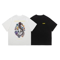 Maillot décontracté personnalisé de haute qualité avec impression floquée et motif créatif, lettres imprimées, coupe ample, manches courtes pour homme