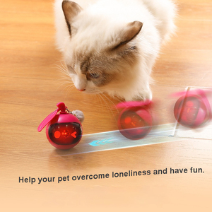 Hot Sale Cute <b>Smart</b> Interactive Automatic Rolling Ball Fluffy Tail Toy Birdsong Touch Activated Squeak for Kittens - Product Image 5