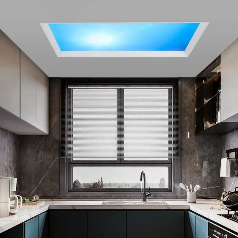 キッチンスマートライトインテリジェントサンルーフパネルランプ人工天窓LEDサンシャインシーリングライト