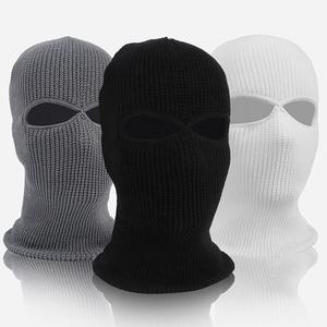 High Quality <b>Balaclava</b> 2 Hole Thermal Knitted Ski Mask Motorcycle <b>Full</b> <b>Face</b> Neck Warmer Under for men - Product Image 6