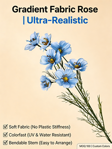 Flor de Iris Artificial Realista Azul Claro, Ramo de Plástico de 8 Cabezas, Tallos Largos - Centro de Mesa para Bodas, Decoración Moderna para el Hogar - Product Image 6