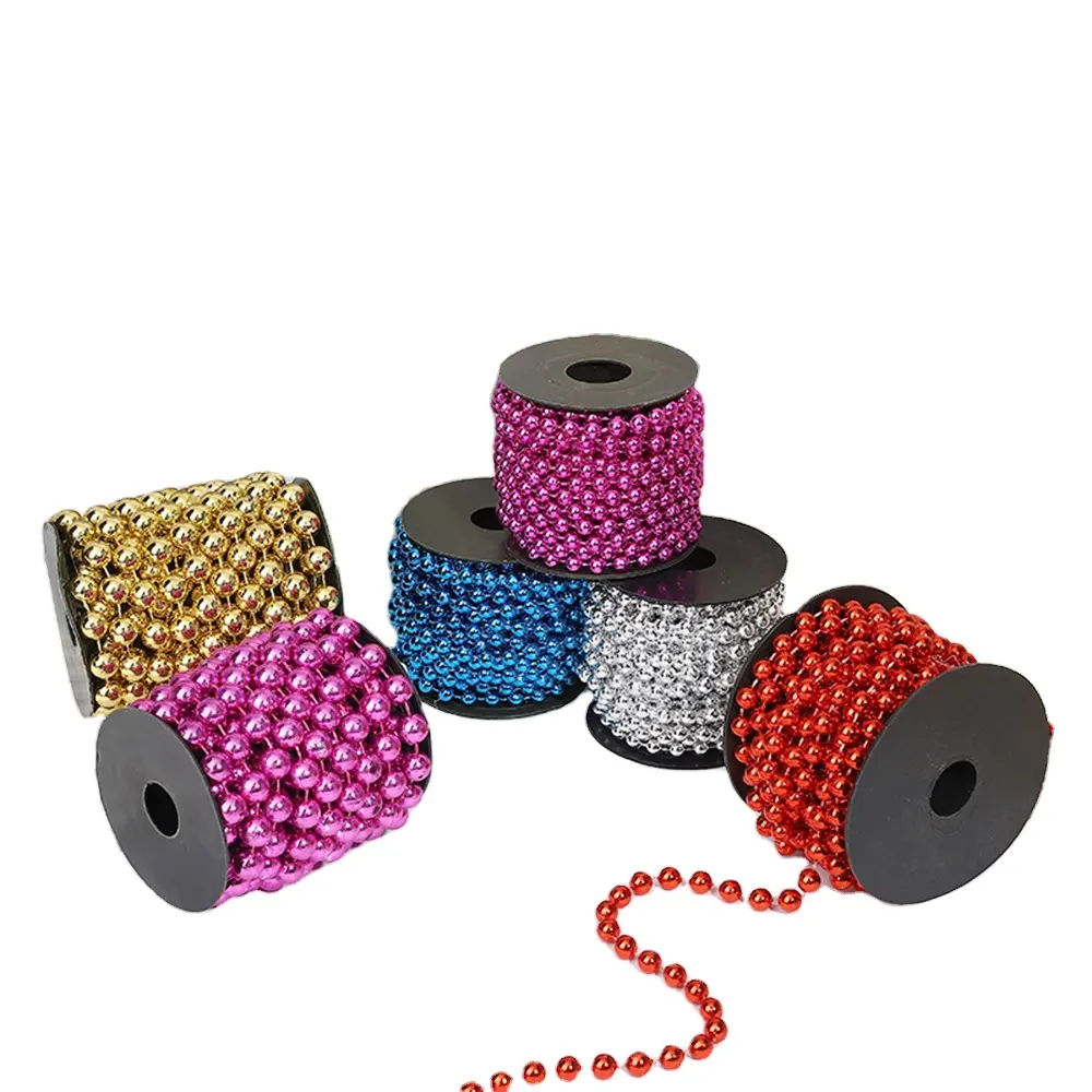 Renkli 8mm mat parlak mix Glitter noel topları Garland süslemeleri parti malzemeleri dekorasyon zincirleri