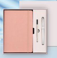 Ensemble de carnet avec couverture en PU personnalisée, style professionnel, avec bande élastique, 80 feuilles, bloc-notes minimaliste créatif, coffret cadeau