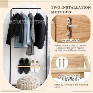Wooden <b>Wall</b> Mounted <b>Shoe</b> <b>Rack</b> Foldable Solid Wood For Bedroom Bathroom Living Room Storage - Product Image 3