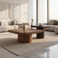 Table basse carrée en bois moderne de designer en vente chaude pour le salon, meubles de luxe pour la maison avec rangement et nettoyage facile