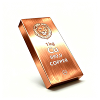 Barres de cuivre massif de 1 kg avec logo personnalisé, lingot de cuivre de qualité supérieure pour collection ou cadeau