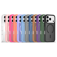 Coque de protection magnétique semi-transparente mate anti-traces de doigts, anti-chute et antichoc pour iPhone 15 16 17 18 Pro Max