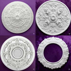 Moulure de <span class=keywords><strong>plafond</strong></span> en plâtre élégant et moderne à motif de feuille florale pour villa hôtel décoration de la maison respectueuse de l'environnement - Product Image 2